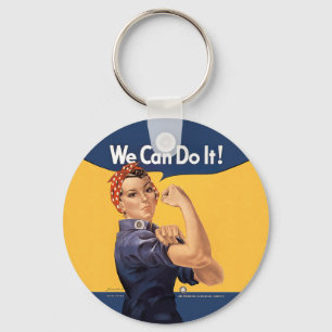 Retro Rosie We Can Do It Keychain