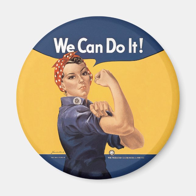 Retro Rosie We Can Do It Magnet (Front)