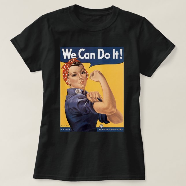 Retro Rosie We Can Do It T-Shirt (Design Front)