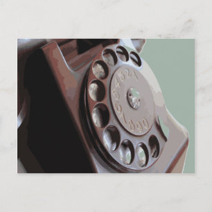 Retro Rotary Dial Phone Vintage Design Postcard
