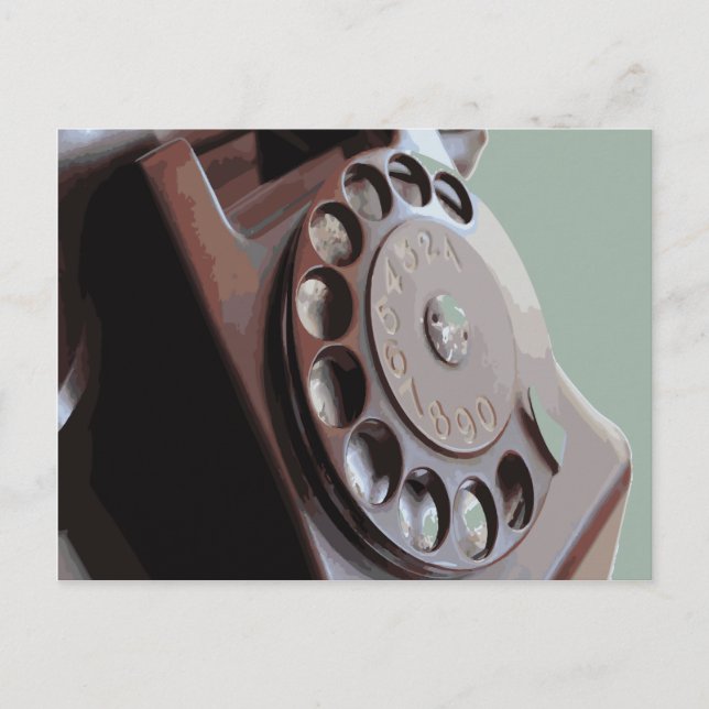 Retro Rotary Dial Phone Vintage Design Postcard (Front)