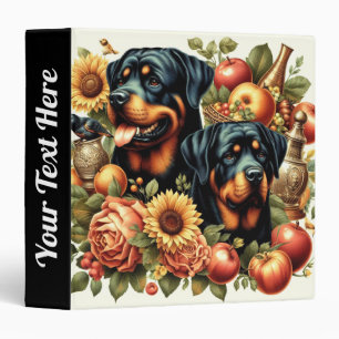 Retro Rottweiler Painting Binder