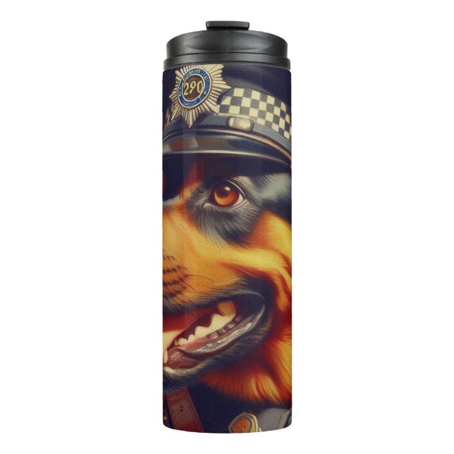 Retro Rottweiler Painting Thermal Tumbler (Front)