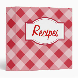 Retro Rouge En vichy Recette Organisateur Classeur