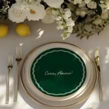 Retro Round Guest Name Place Card & Wedding Menu