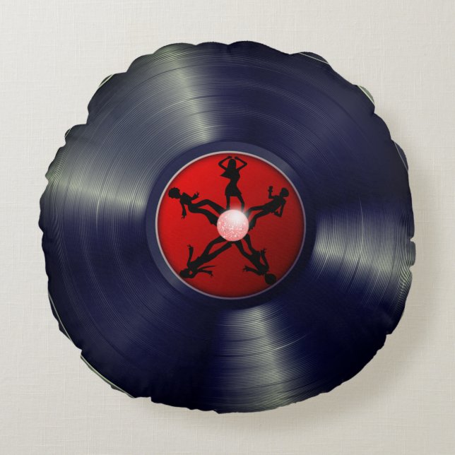 Retro Round Throw Pillow (Front)