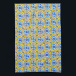 Retro Round Tiles Mexico Daisy Pattern Yellow Kitchen Towel<br><div class="desc">Decorate your kitchen with this hand drawn retro round daisy tiles pattern towel. Makes a great housewarming or wedding gift! 
You can customize it and add text too.
Check my shop for lots more colours and patterns plus matching items for your home!</div>