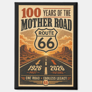 Retro Route 66 Centennial Sunset Monument Magnet