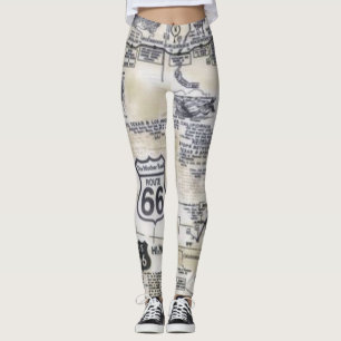Retro Route 66 Style Leggings