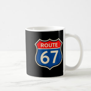 Retro Route 67 Meme Six Seven Aura Energy Number 6 Coffee Mug