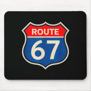 Retro Route 67 Meme Six Seven Aura Energy Number 6 Mouse Pad