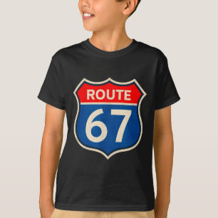 Retro Route 67 Meme Six Seven Aura Energy Number 6 T-Shirt