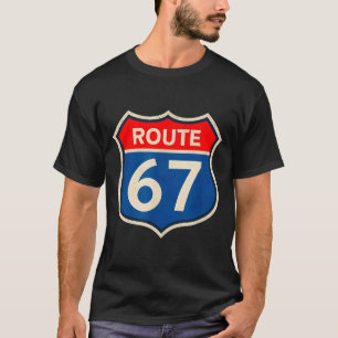 Retro Route 67 Meme Six Seven Aura Energy Number 6 T-Shirt