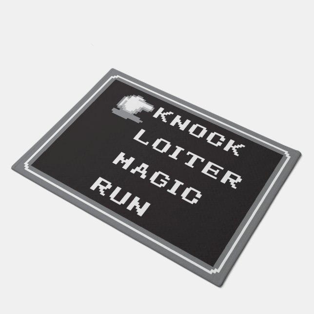 Retro RPG Menu Door Mat 18" x 24" (8-bit) (Angled)