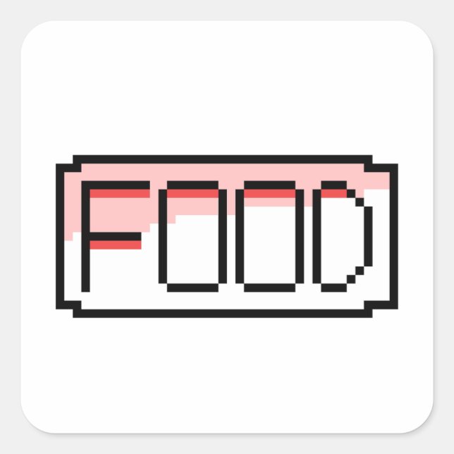 Retro RPG Pixel Art – Chat Box ‘Food’ Square Sticker (Front)