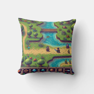 Retro RPG Throw Pillow
