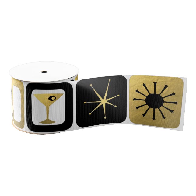 Rétro ruban fascinant de gros-grain d'or (Bobine)