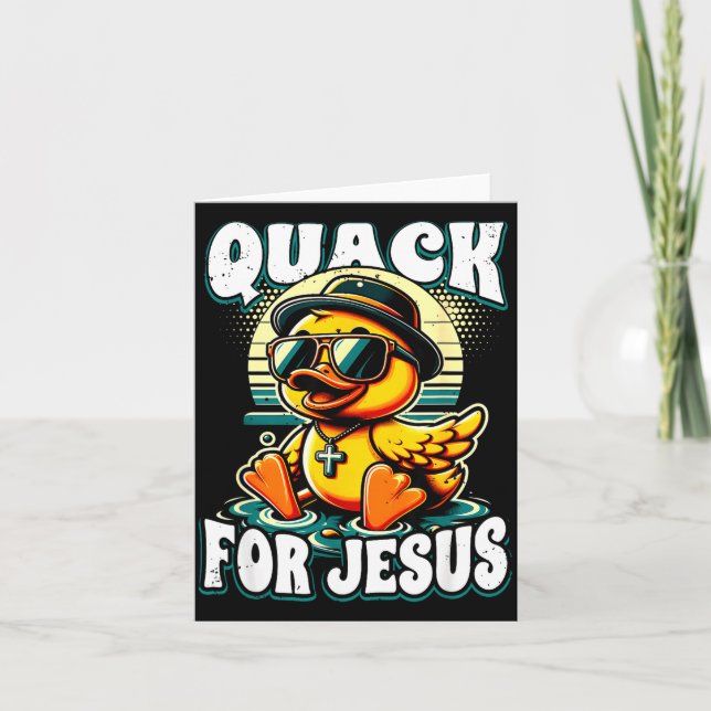 Retro Rubber Duck Christian Rubber Ducky Quacks Fo Card (Front)