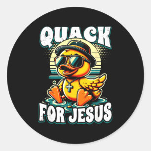 Retro Rubber Duck Christian Rubber Ducky Quacks Fo Classic Round Sticker