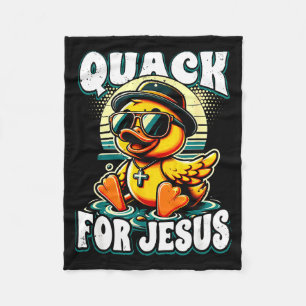 Retro Rubber Duck Christian Rubber Ducky Quacks Fo Fleece Blanket