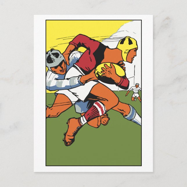 Retro rugby championship ad postcard (Front)