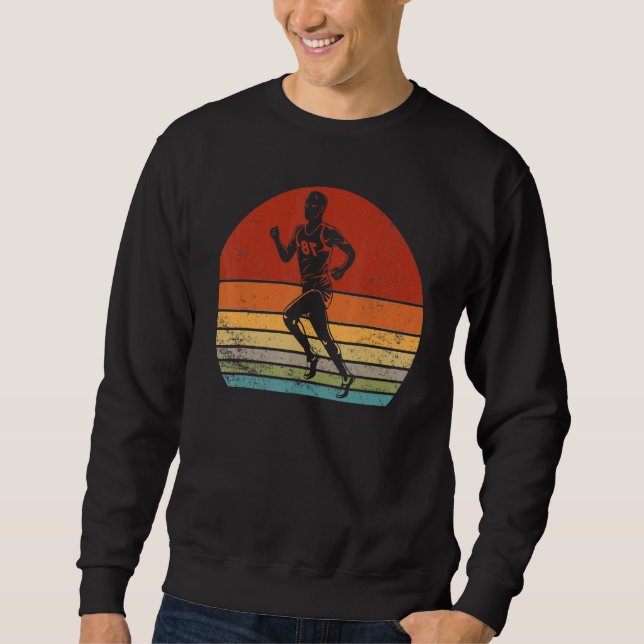 Retro Runner Vintage Runner Silhouette Running  60 Sweatshirt (Front)