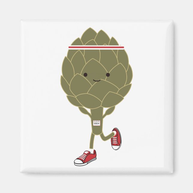 Retro Running Artichoke Magnet (Front)