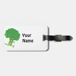 Retro Running Broccoli Luggage Tag