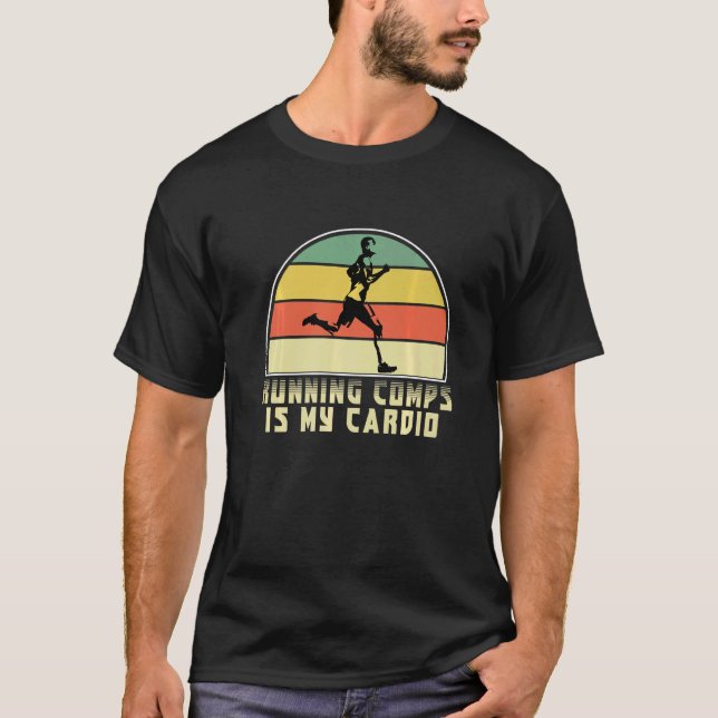 Retro Running Is My Cardio Marathoner Marathon Run T-Shirt (Front)