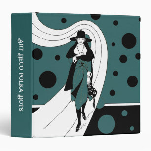 Retro Runway Model, Vintage Art Deco Fashion Binder