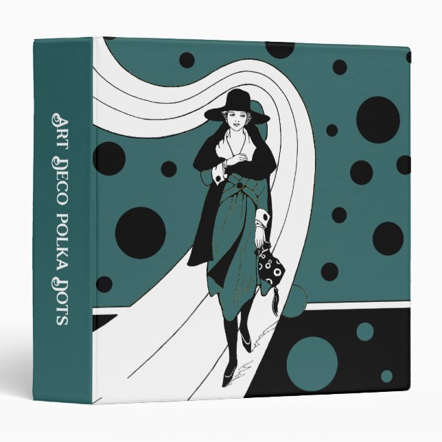 Retro Runway Model, Vintage Art Deco Fashion Binder (Front/Spine)