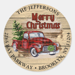 Retro Rustic Christmas Return Address Label