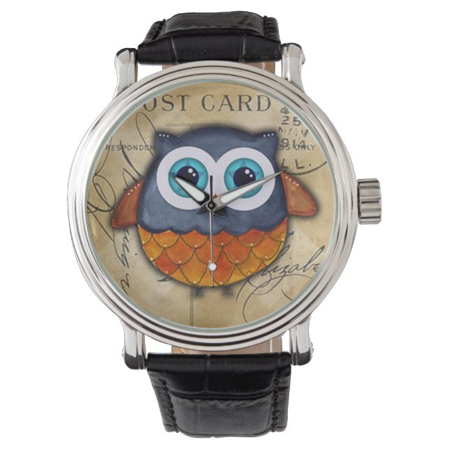 Retro Rustic Owl Watch (Front)