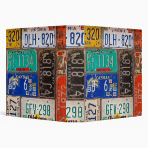 Retro Rusty License Plates Binder