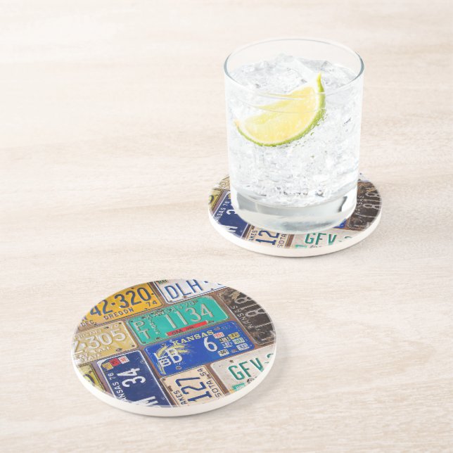 Retro Rusty License Plates Coaster (Side)