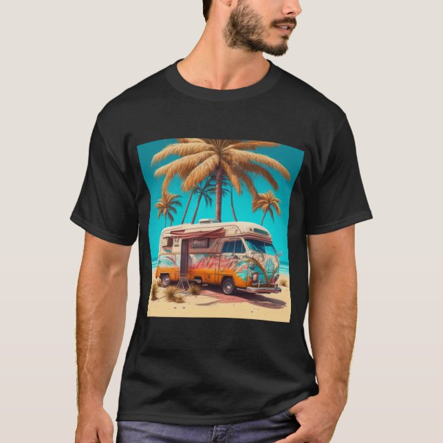 Retro RV and Palm Trees T-Shirt (Front)