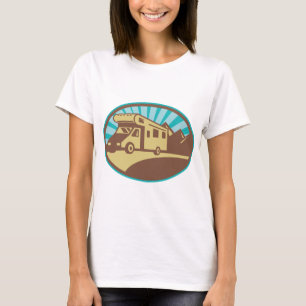 Retro RV Campervan Mountain Adventure Vintage Sun T-Shirt