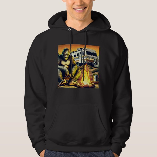 Retro RV Sasquatch Camping Hoodie (Front)