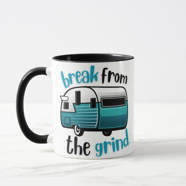 Retro RV Teal Coffee Mug (Left)