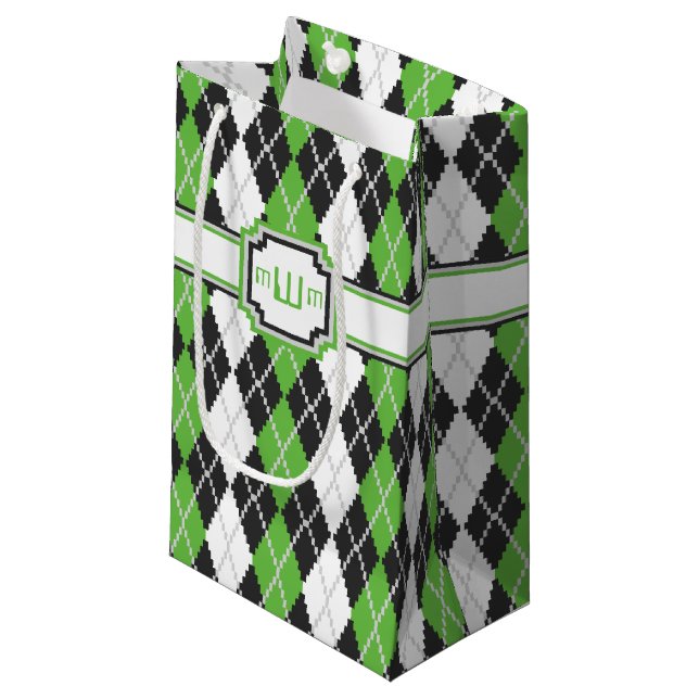 Rétro sac à motifs de losanges de cadeau (Devant Angle)