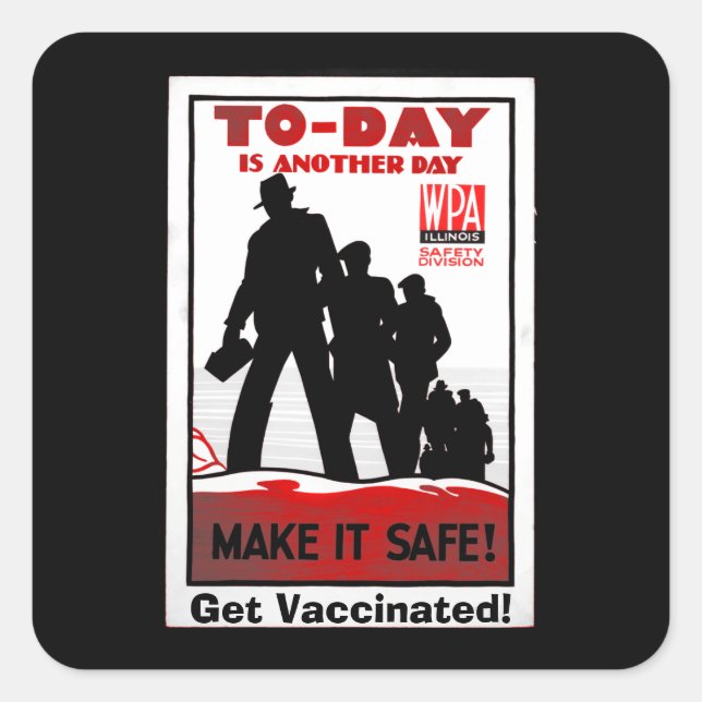 Retro Safety poster/Pro vaccine Poster Square Sticker (Front)