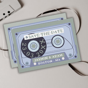 Retro Sage Green Cassette Tape Save The Date