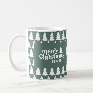 Retro Sage Green Christmas Modern Minimal Unique Coffee Mug