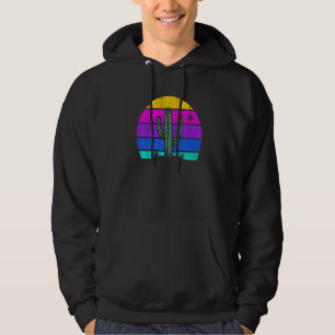 Retro Saguaro Cactus Cactus Sunset Opuntia Cactace Hoodie