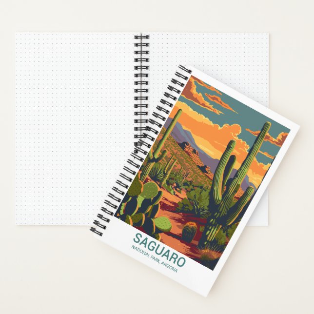 Retro Saguaro Scenic View Bullet Journal (Inside)