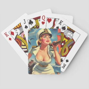 Retro Sailor Pin-up Playing Cards