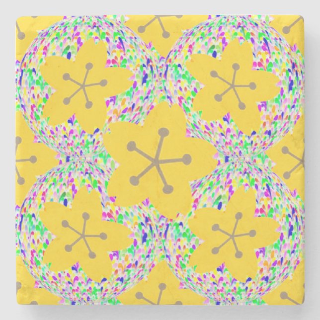 Retro Sakura Stone Coaster (Front)