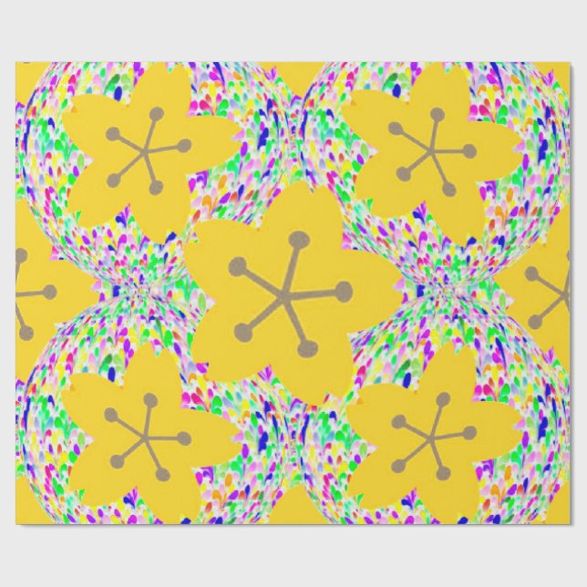 Retro Sakura Wrapping Paper (Flat)