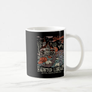 Retro Salem Welcome To The Haunted Library Bookish Coffee Mug