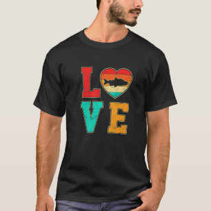 Retro Salmon Love Valentines Day Heart Animals Lov T-Shirt